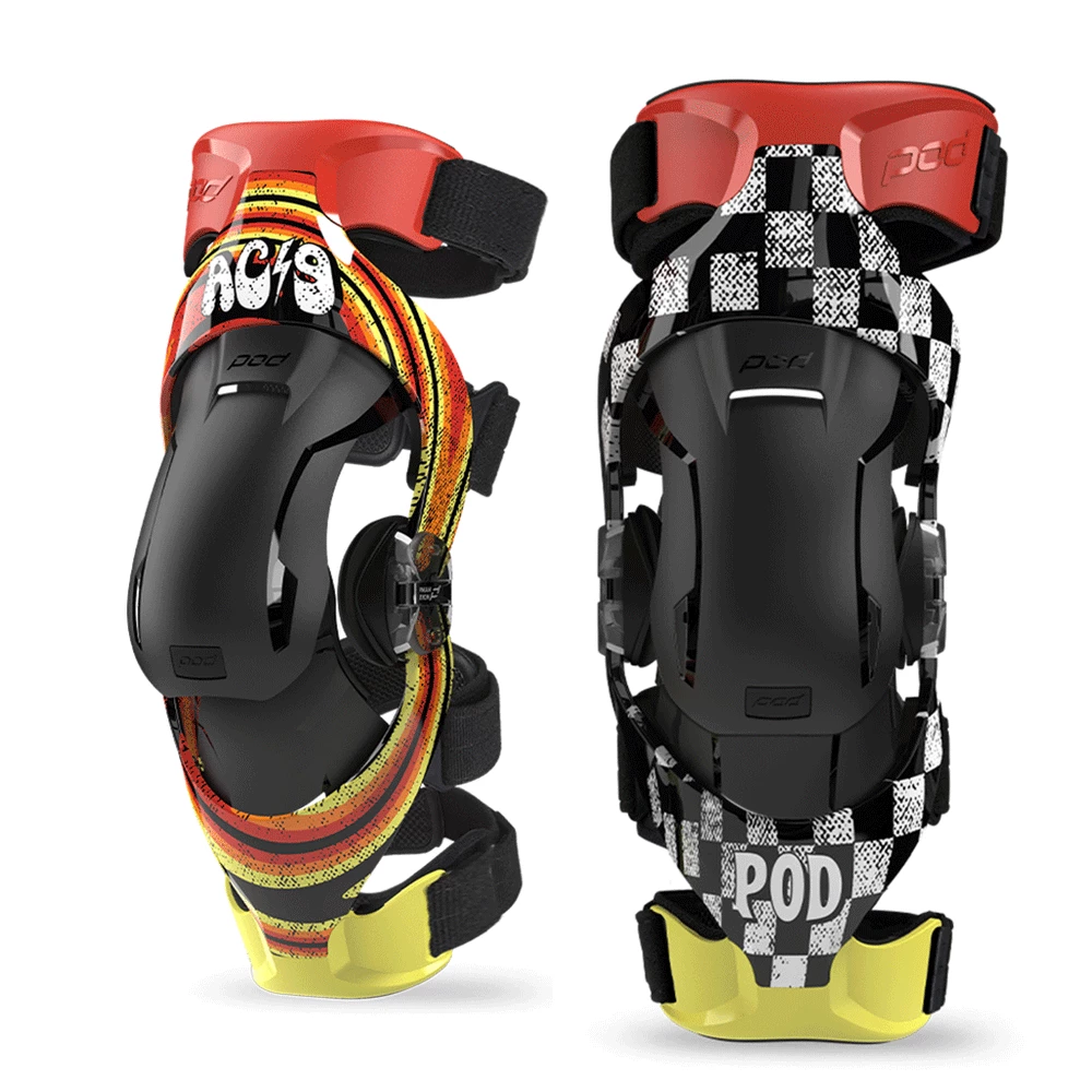 Podmx - K4 2.0 AC2 Knee Brace Pair Colour BLKRDYW 2 Podmx - K4 2.0 AC2 Knee Brace Pair Colour BLKRDYW - Image 2