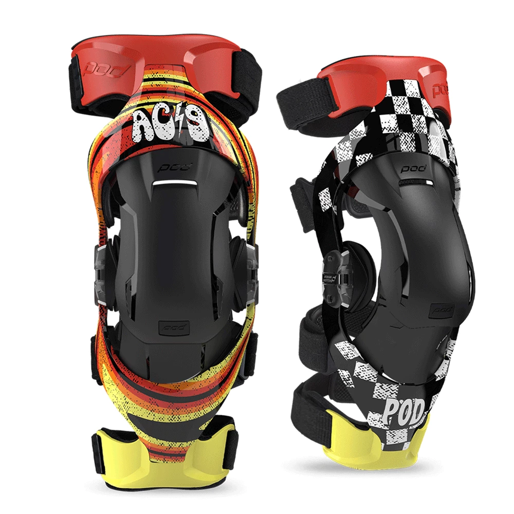 Podmx - K4 2.0 AC2 Knee Brace Pair Colour BLKRDYW 5 Podmx - K4 2.0 AC2 Knee Brace Pair Colour BLKRDYW - Image 5