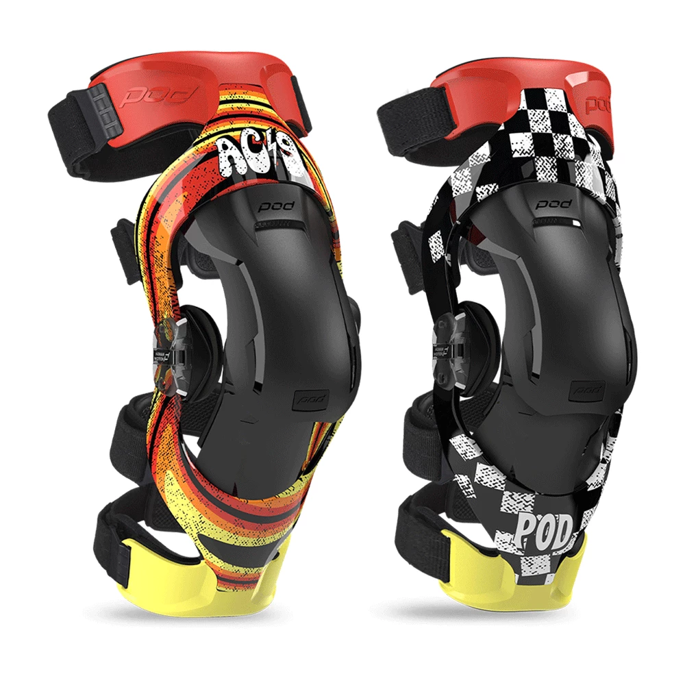 Podmx - K4 2.0 AC2 Knee Brace Pair Colour BLKRDYW 3 Podmx - K4 2.0 AC2 Knee Brace Pair Colour BLKRDYW - Image 3