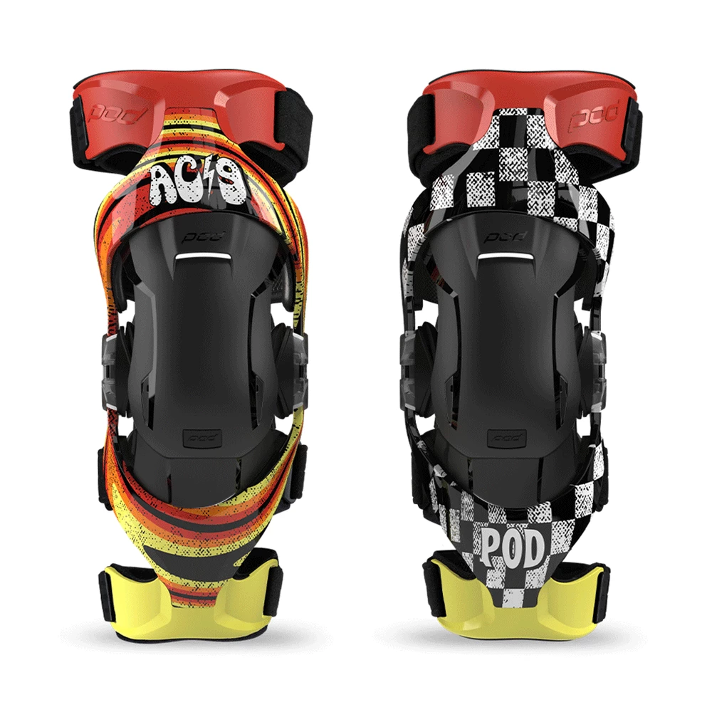 Podmx - K4 2.0 AC2 Knee Brace Pair Colour BLKRDYW 1 Podmx - K4 2.0 AC2 Knee Brace Pair Colour BLKRDYW