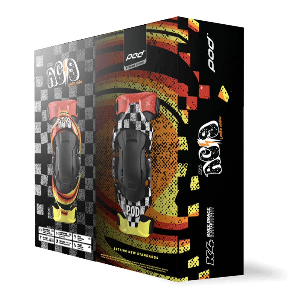 Podmx - K4 2.0 AC2 Knee Brace Pair Colour BLKRDYW 6 Podmx - K4 2.0 AC2 Knee Brace Pair Colour BLKRDYW - Image 6